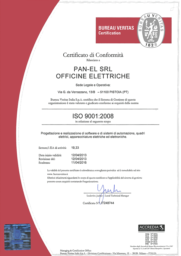 ISO 9001:2008 Certificate